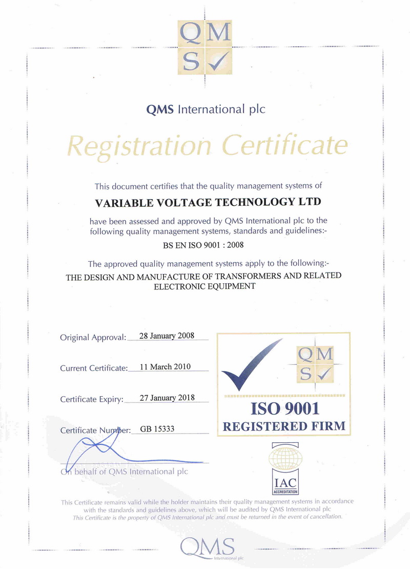 Сертификат качества менеджмента ISO 9001:2008